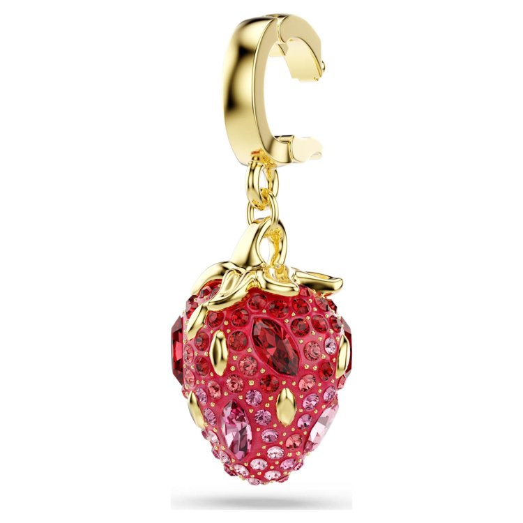 Idyllia charm Mixed cuts, Strawberry, Red, Gold-tone plated